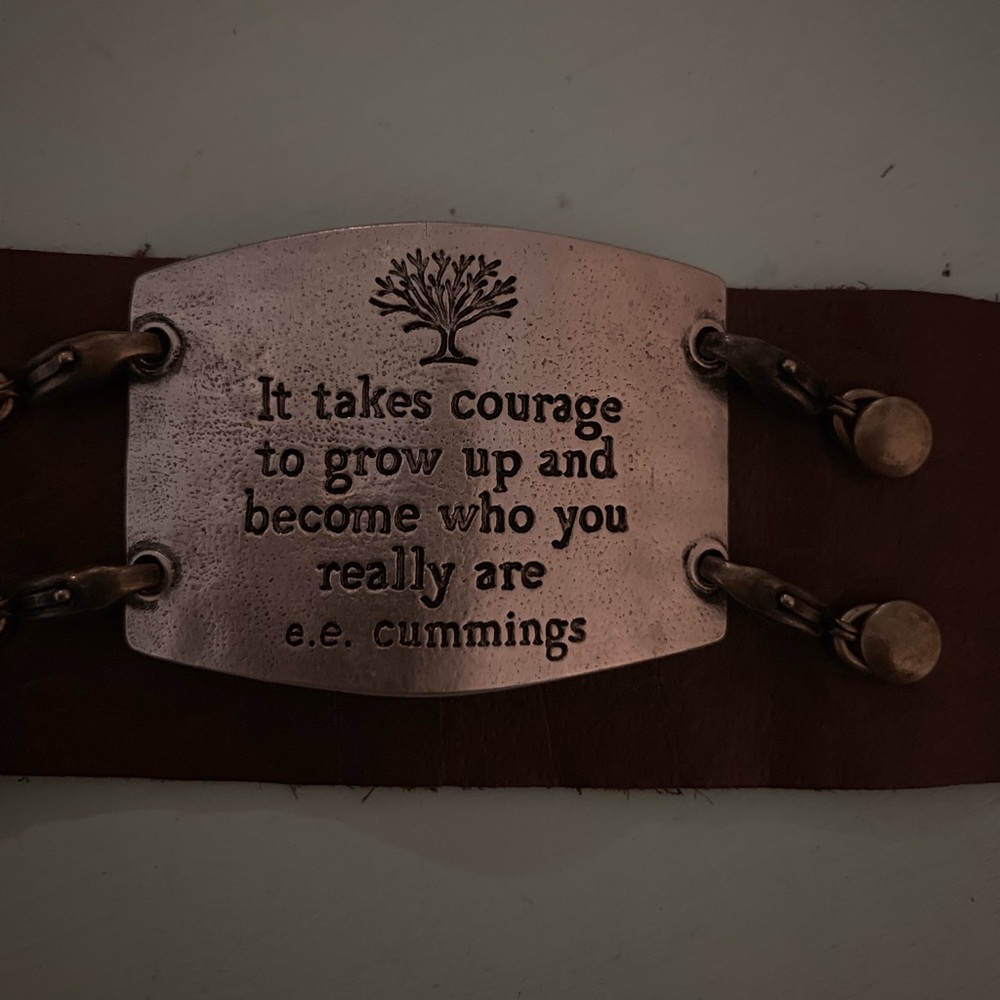 Leather quote bracelet